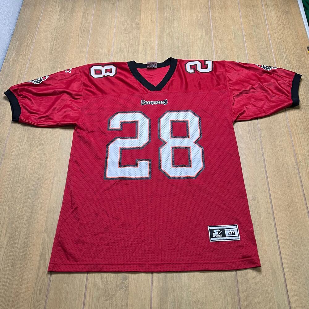 Vintage 90s Tampa Bay Bucaneers Jersey Warrick Dunn 28 Mens L 48 Starter Red